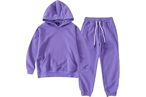 amropi Chándal Niños 2 Piezas Cálido Sudadera con Capucha y Pantalones Jogging Conjunto Ropa para 3-12 años
