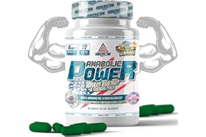 AS American Suplement | ANABOLIC POWER | Anabolizante Natural | Ayuda a Aumentar tu Masa Muscular | Potencia la Testosterona | Con L-Arginina, Tribulus Terrestris y Maca | 90 Cápsulas