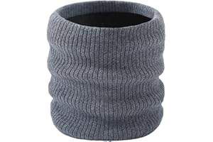 HYUET Cache Cou Tubulaire Tour de Cou Col Écharpe Tube Polaire Thermique Cache-Cou Tricoté Chauffant Foulard Écharpe Ronde Épais Chaud pour Cycliste Motocycliste Ski Femme Homme，
