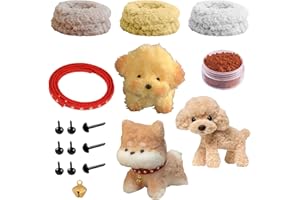 DRIFLO 3PCS Dog Cleaner Set DIY Plush Craft Kit with Step-by-Step Video Tutorials Flexible Pipe Cleaners Plush Doll Material Kit for DIY Cute Plush Dog with Twisting Sticks for Handmade Art Craft (Style A)