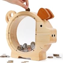 DIY Wooden Piggy Bank Kit For Kids - Paint & Decorate Your Own Savings Box With Rhinestones