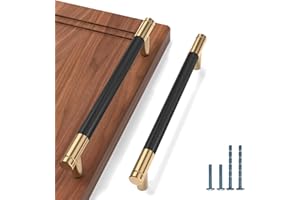 9BUILD Lot de 10 Noir et Doré Poignee de Meuble Entraxe 160mm Cuisine Poignée Meuble Poignet de Porte Cuisine Poignées pour Placards Poignet Meuble Cuisine EU0020