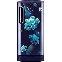 LG 190 L 5 Star Inverter Direct-Cool Single Door Refrigerator (GL-D201ABCZ, Blue Charm, Base stand with Drawer)