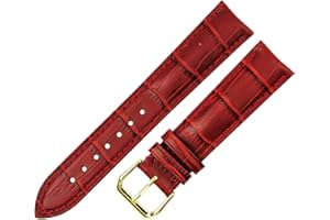 RECHERE Crocodile Leather Watch Strap with Gold Buckle