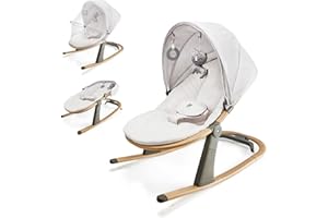 Kinderkraft ELSU Hamaca bebé 2 en 1, Silla macedora, Columpio bebe, Balancin para bebés 0-9 kg, Capota con mosquitera y 2 juguetes, Respaldo en 3 posiciones, increíblemente ligera - 2,5 kg