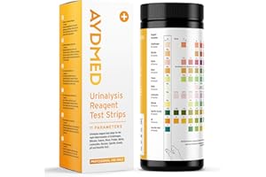 AIDTEQ 100 x AYDMED 11-in-1 Urine Test Strips | 11 Parameter Urine Test Strips for Urobilinogen, Bilirubin, Ketone, Blood, Protein, Nitrite, Leukocytes, Glucose, Specific Gravity, pH & Ascorbic Acid