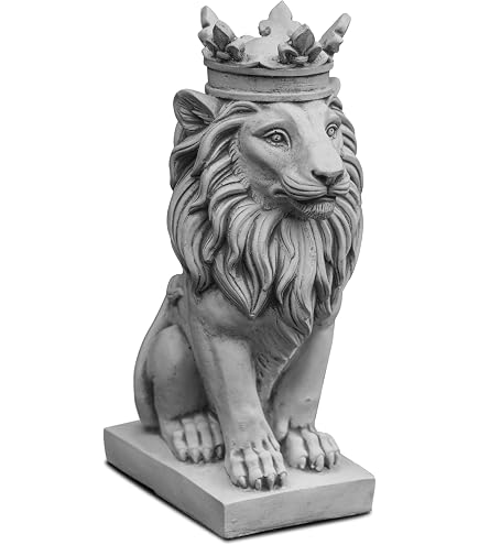 Löwe mit Krone Goldene Löwe Statue XL Deko Design H 90 cm Löwe mit Krone Goldene Löwe Statue XL Deko Design H 90 cm