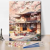 TISHIRON Schilderen op nummer voor volwassenen Kersenbloesem, Adult Paint by Numbers Kits Landschap, DIY Acrylverf op canvas Vis, Olieverf voor Home Wanddecoratie 40 x 50 cm (lijstloos TISHIRON Schilderen op nummer voor volwassenen Kersenbloesem, Adult Paint by Numbers Kits Landschap, DIY Acrylverf op canvas Vis, Olieverf voor Home Wanddecoratie 40 x 50 cm (lijstloos