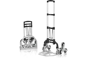 ‎BRANDSON Brandson - Sackkarre Treppensteiger klappbar – 6 Räder – bis 75 kg – Transportkarre für Umzug Getränkekisten – leicht und stabil aus Aluminium