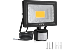 CLY 20W Faretto con Sensore di Movimento, 1700LM Luce di Sicurezza Impermeabile IP66, Faro LED Esterno con Sensore, Faretti LED 2700K Caldo-bianco per Giardino, Corridoio, Terrazza, Patio