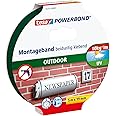 tesa Powerbond OUTDOOR - Double-Sided Mounting Tape for Outdoor Use - UV-, Water- and Temperature Resistant Adhesive Tape - Holds up to 1 kg per 10cm tape, 5m x 19mm