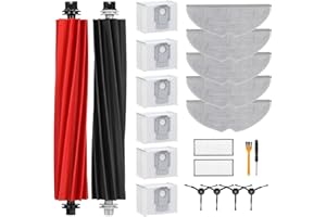 NatuVort Ersatzteile für Roborock S8 Pro UItra Zubehör mit 6 Staubbeutel, 5 Antibakterielle Wischtücher mit Silberionen, 4 Seitenbürsten, 2 Hauptbürste, 2 Filter, 21 Stück Zubehörset