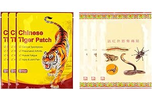 FILFEEL 48 Sztuk łatek Przeciwbólowych Zawiera 24 Sztuki Naklejek z Chińskim Tygrysem i 24 Sztuk Naklejek Medycyny Tybetańskiej, Daleka Podczerwień Spondyloza Szyjna Reumatyzm łatka Przeciwbólowa Leczenie Uzu