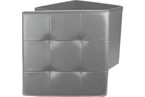 ‎HOME DECO FACTORY HOME DECO FACTORY Faltbare Hocker Aufbewahrungsbox, Grau
