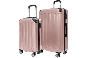 TRVLMORE Kofferset 2 Teilig Hartschale - Koffer & Trolleys Set - Koffer Set 2 - Reisekoffer Set 2 Teilig - Hartschalenkoffer Set 2 Teilig - 2 Teiliges Trolley Set - Koffer 2er Set - Rosa