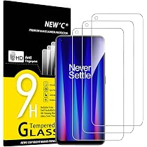 NEW'C 3 Pezzi, Vetro Temperato per OnePlus Nord CE 3 5G, Pellicola Prottetiva Anti Graffio, Anti-Impronte, Senza Bolle, Durezza 9H, 0,33mm Ultra Trasparente, Ultra Resistente