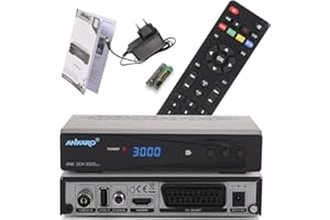 Récepteur câble Ankaro DCR 3000 Plus numérique 1080p Full HD pour télévision par câble (HDTV, DVB-C / C2, HDMI, péritel, coaxial, Mediaplayer, USB) installation automatique - noir