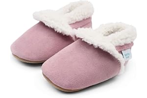 Dotty Fish Pantofole a piedi nudi in pelle scamosciata per neonati e bambini - Foderate in pile, antiscivolo, flessibili, consigliate dai podologi. Bambini e bambine, 5 modelli - 0-5 anni