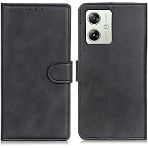 SEAHAI Leder Folio Hülle Für Motorola Moto G54 5G – Flip Case Mit Kartenfächern & Standfunktion – Schwarz