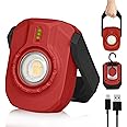 Greenidea LED Work Light Rechargeable, Portable Flood Light with Magnetic Base &360° Rotation Stand, Inspection Light for Camping Car Repairing Emergency and Job Site Lighting with SOS Modes.