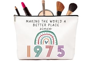 VIVAJOY 50th Birthday Rainbow Cosmetic Bags - Personalized Gifts for Mum, Best Friend, Sister, Bestie