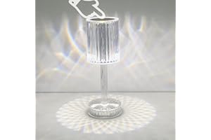 XVZ Kryształowa lampa stołowa LED, 2000 mAh, akumulatorowa, dotykowa, ściemniana, kryształowa lampa do salonu, sypialni, jadalni, hotelu, baru