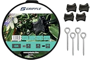 Gripple Starter Kit Easy Way To Trellis & Support Garden Plants Roses etc. 30 Metre Black