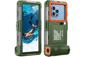 Lanhiem Custodia Impermeabile Subacquea Professionale IP68 15M per iPhone Samsung Huawei Xiaomi,Compatibile con telefoni fino a 6,9 pollici,adatto per immersioni snorkeling surf,Verde