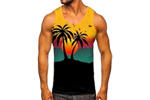 Zofedap Gym Tank Top Herren Hawaii Hemd Männer Sport Ärmelloses Shirts Fitness Muscleshirt Achselshirts Muskelshirt Trainingsshirt Tanktop Trägershirt Funktionsshirt Kompressionsshirt Herren Ärmellos