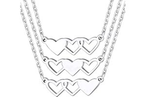 Supcare Freundschaftskette für 2/3/4 BFF Herz Anhänger 925 Sterling Silber/Edelstahl Pärchen Kette mit Gravur Friends Personalisierte Halskette Set Friendship Necklace Schmuck für Schwester Freunde