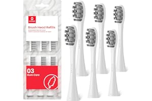 Oclean Cabezales de repuesto para cepillo de dientes, 6 unidades, color blanco, compatibles con todos los cepillos de dientes eléctricos Oclean (Gum Care)