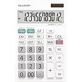 Sharp EL-334W 12 Digit Folding Stand Solar Desktop Calculator White
