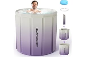 Orifesio Portable Bathtub for Adult, Foldable Bath Tub for Ice Bath & Hot Bath, Quick Opening Without Installation, Collapsible Soaking Bathtub for Shower Stall Home Spa Sauna, 70 x 70 x 65 cm