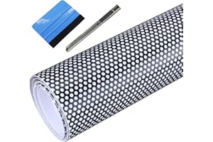 NewL, Pellicola Adesiva in Vinile Perforata per Auto, casa, Finestra, con Coltello + Raschietto Blu (40 cm x 107 cm)