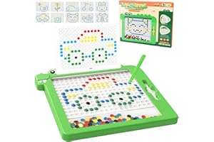 Aonuily Magnetic Drawing Board,Large Doodle Board with Magnetic Pen and Beads Cards Montessori Educational Preschool Toy for 3 4 5 Year Girls Boys Gift (Dinosaur Green)