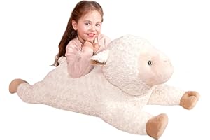 IKASA Groß Schaf Kuscheltier Riesen Stofftier,Gross Plüschtier Riesige Plüsch Spielzeug 78cm Flauschige Jumbo Plüschtiere, Weich XXL XL Stofftiere Süße,Geschenk für Kinder (Weiß, 78 cm)