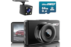 IIWEY Dash Cam Front and Rear Camera FHD 1080P with Night Vision SD Card Included, 3 Inch IPS Screen Dash Cam for Car, 170¡ã Wide Angle Dashboard Camera Motion Detection Parking Monitor G-Sensor