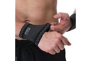 NEOtech Care Protège-poignet en fibre de bambou - Ultra léger, élastique et respirant - Compression moyenne - Bracelet pour tennis, golf, gym, sport (Noire, Taille L, 1 Paire)
