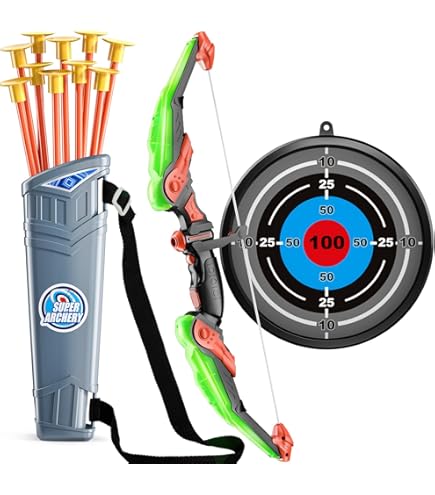 Kit Archerie Junior Kit Tir à L'arc Enfant Weddflower - 12 Flèches Ventouses Sûres, Idéal Pour Jeu Extérieur Et Cadeau Développement Adresse