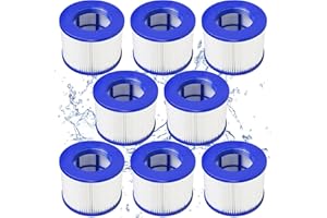 TTOKGZG Filterkartuschen für aufblasbares Spa, Filter für Spa Zubehör Clever Spa Filter 75 * 100 mm Höhe 75 mm, Filter spa für Aquaparx (8 Stücke)
