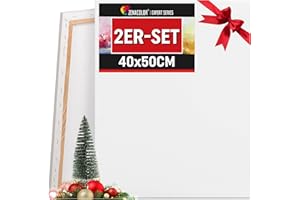 Zenacolor Leinwand Zum Bemalen 40x50 - Set aus 2 Canvas 40x50 - Geeignet für alle Arten von Farben auf Leinwänden