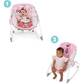 Bright Starts Disney Bebek Minnie Mouse'u Titreşimli ve &Ccedil;ıkartılabilir Oyuncak &Ccedil;ubuğuna Sahip, Bebekten Y&uuml;r&uuml;meye Başlayana Sa