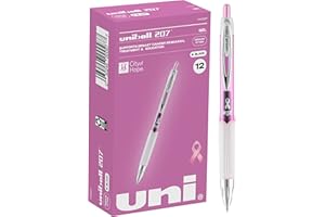 UNI-BALL Signo Gel 207 Roller Ball Retractable Gel Pen, Black Ink, średni