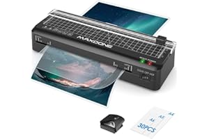 MAXDONE Plastifieuse A4, Plastifieuse 4 en 1 à Chaud et à Froid avec Coupe-papier à Angle Rond, Plastifiant 30 Feuilles A4 A5 A6, pour le Bureau, la Maison, L'école