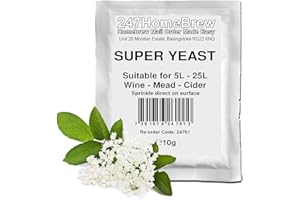247HOMEBREW Elderflower Sparkling Wine Yeast 5-25L Homebrew Wine, Mead, Cider, Ginger Beer