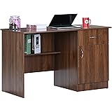 DeckUp Hermes Engineered Wood Study & Computer Table and Office Desk (Walnut, Matte Finish)