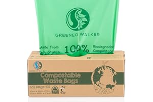 Greener Walker 25% très épais compost biodégradable 6L/10L/30L Poubelle les aliments cuisine Waste Bags(10L-120 sacs)