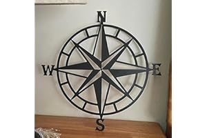 TUHNHGD Nautical Decorative Metal Wall Decoration, Maritime Decoration, Suitable for Living Room, Bedroom, Bathroom and Home Wall Decoration, Large Black Metal Wall Art