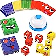 Amitasha Face Change Rubika Cube Puzzle Game Wooden Block Puzzle Brain Teaser Expression Matching Cards Educational Toy for Kids and Adult