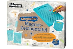 moses. 30340 PhänoMINT Magnet-Zaubertafel – Zum Kreieren von magischen Bildern, Magnetische Zeichentafel mit Vorlagen, Kreativ-Set für Kinder, Tafel & Stift, Türkis